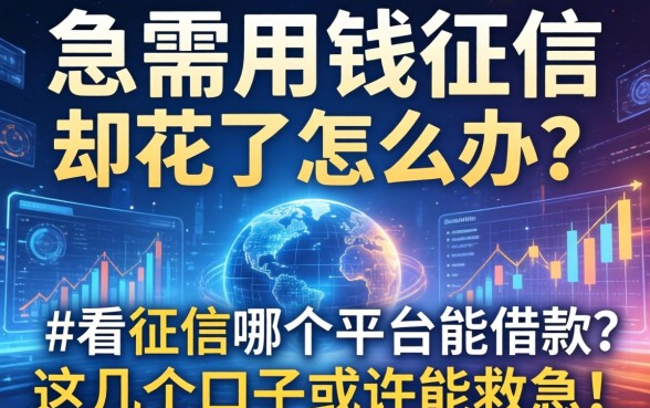 急需用钱征信却花了怎么办？不看征信哪个平台能借款？这几个口子或许能救急！