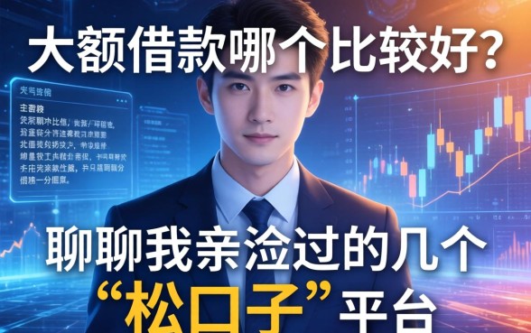 大额借款哪个比较好？聊聊我亲测过的几个“松口子”平台