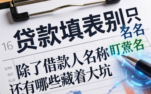 贷款填表别只盯着名字，除了借款人名称还有哪些藏着大坑