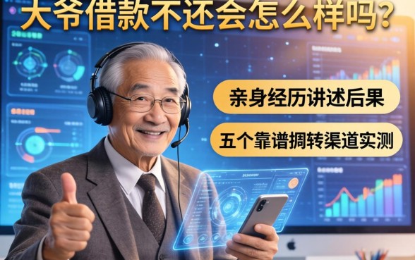 大爷借款不还会怎么样吗？亲身经历讲述后果及五个靠谱周转渠道实测