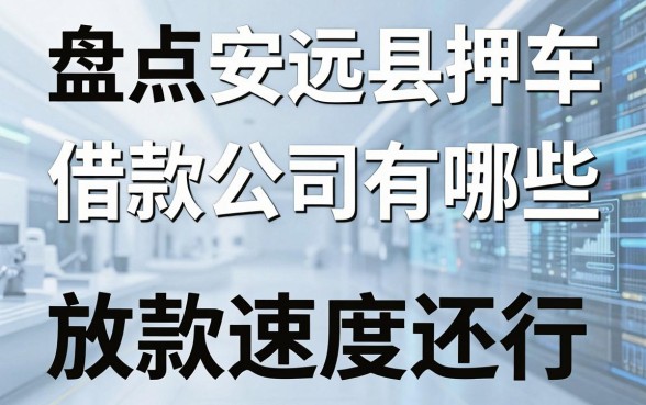 盘点安远县押车借款公司有哪些，这几个放款速度还行