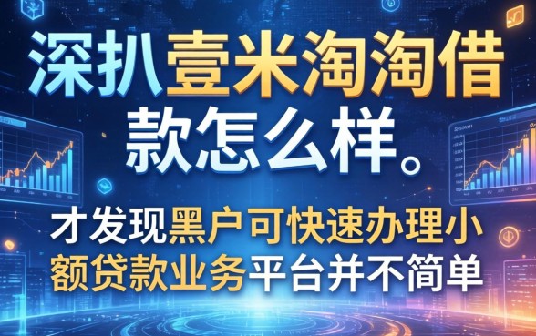 我深扒壹米淘淘借款怎么样,才发现黑户可快速办理小额贷款业务的平台并不简单