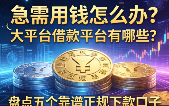 急需用钱怎么办？大平台借款平台有哪些？盘点五个靠谱正规的下款口子