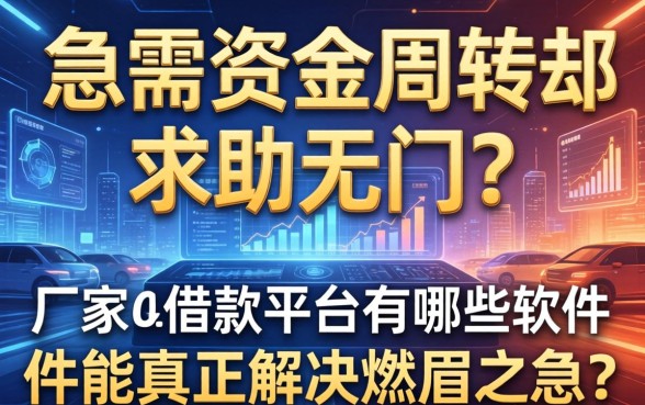 急需资金周转却求助无门？厂家的借款平台有哪些软件能真正解决燃眉之急？