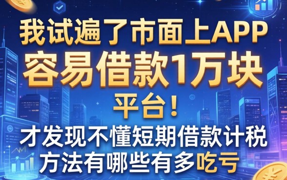 我试遍了市面上APP容易借款1万块的平台,才发现不懂短期借款计税方法有哪些有多吃亏