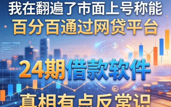我翻遍了市面上号称能百分百通过的网贷平台，发现24期借款软件的真相有点反常识