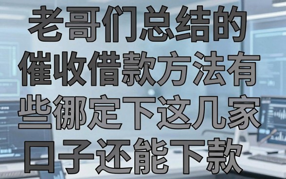老哥们总结的催收借款方法有哪些呢法律规定下这几家口子还能下款