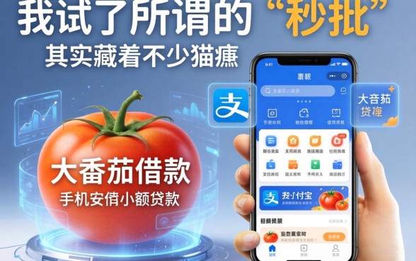 我试了大番茄借款和手机支付宝小额贷款的app,发现所谓的“秒批”其实藏着不少猫腻