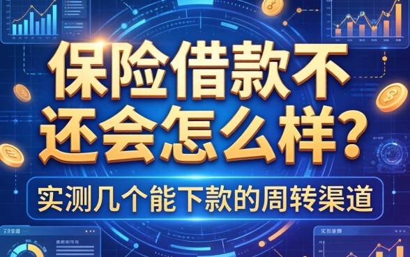 保险借款不还会怎么样？实测几个能下款的周转渠道