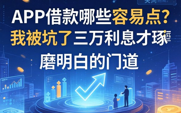 APP借款哪些容易点？我被坑了三万利息才琢磨明白的门道