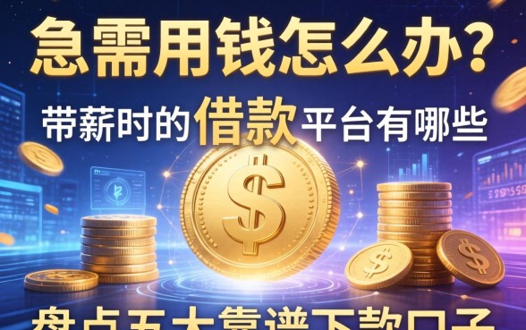 急需用钱怎么办？带薪的借款平台有哪些？盘点五大靠谱下款口子