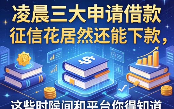 我凌晨三点申请借款，征信花居然还能下款，这些时间段和平台你得知道