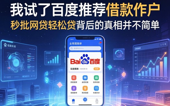 我试了百度推荐的借款软件，发现秒批网贷轻松贷背后的真相并不简单