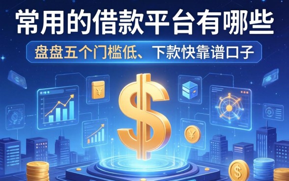 常用的借款平台有哪些？盘点五个门槛低、下款快的靠谱口子