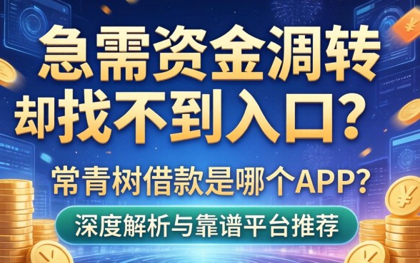 急需资金周转却找不到入口？常青树借款是哪个app？深度解析与靠谱平台推荐