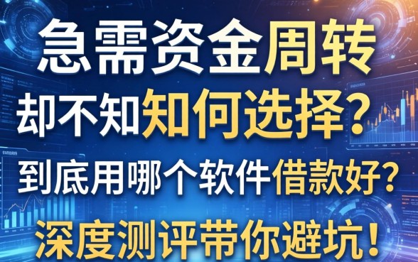 急需资金周转却不知如何选择？到底用哪个软件借款好？深度测评带你避坑！
