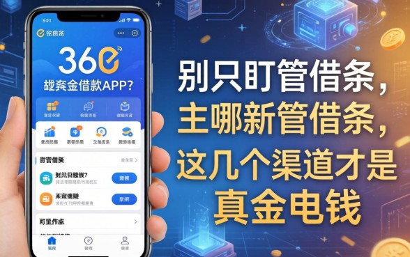 360还有哪些借款的app？别只盯着借条，这几个渠道才是真金白银
