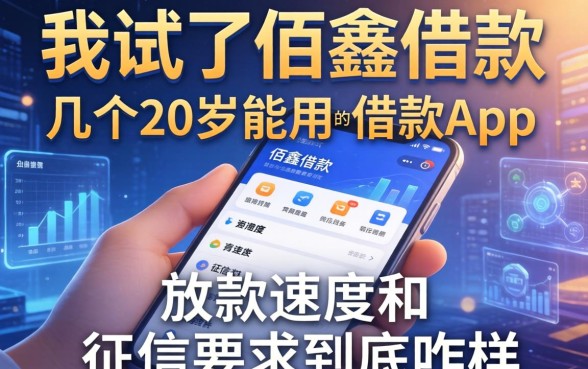 我试了佰鑫借款和几个20岁能用的借款app，放款速度和征信要求到底咋样