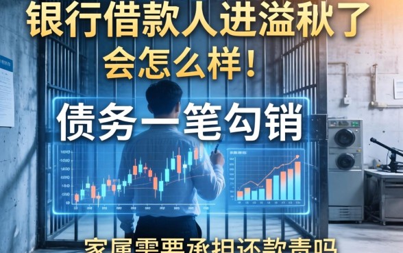 银行借款人进监狱了会怎么样?债务会一笔勾销吗?家属需要承担还款责任吗?