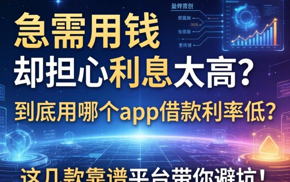 急需用钱却担心利息太高？到底用哪个app借款利率低？这几款靠谱平台带你避坑！