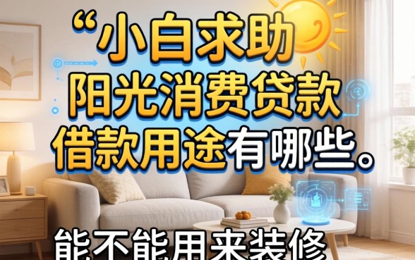 小白求助，阳光消费贷款借款用途有哪些，能不能用来装修？