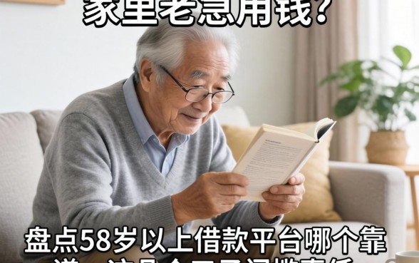 家里老人急用钱？盘点58岁以上借款平台哪个靠谱，这几个口子门槛真低