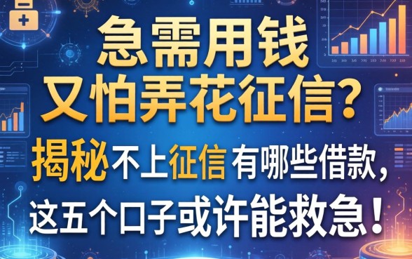 急需用钱又怕弄花征信？揭秘不上征信的有哪些借款，这五个口子或许能救急！