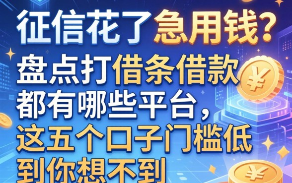 征信花了急用钱？盘点打借条借款都有哪些平台，这五个口子门槛低到你想不到