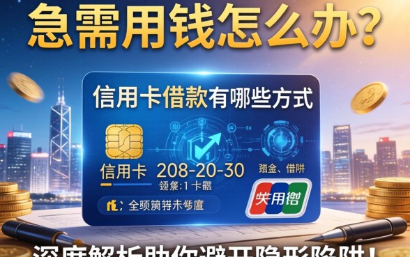 急需用钱怎么办？信用卡的借款有哪些方式？深度解析助你避开隐形陷阱！