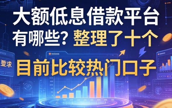 大额低息借款平台有哪些？整理了十个目前比较热门的口子