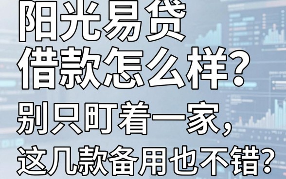 阳光易贷借款怎么样?别只盯着一家,这几款备用也不错