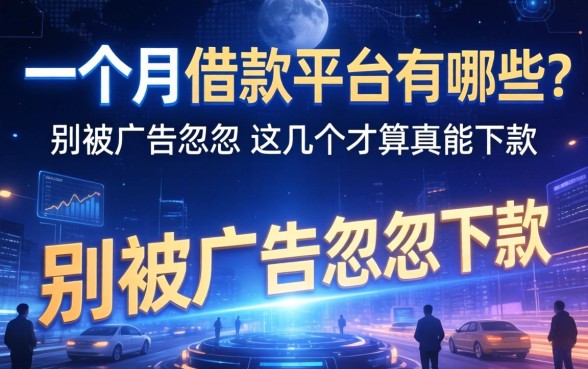 一个月借款平台有哪些?别被广告忽悠,这几个才算真能下款