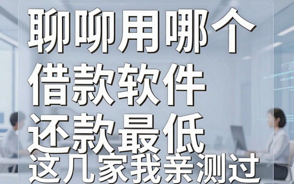 聊聊用哪个借款软件还款最低,这几家我亲测过