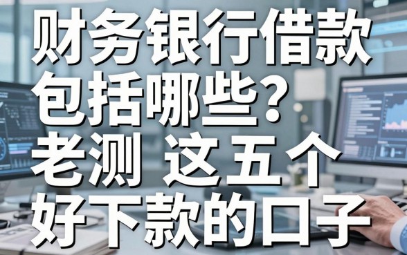 财务银行借款包括哪些?老哥实测这五个好下款的口子
