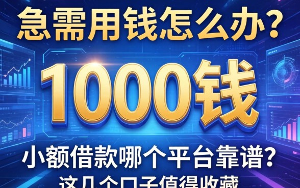 急需用钱怎么办？1000块钱小额借款哪个平台靠谱？这几个口子值得收藏