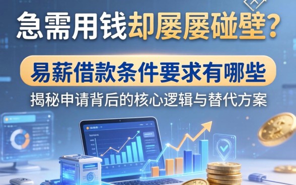 急需用钱却屡屡碰壁？易薪借款条件要求有哪些？揭秘申请背后的核心逻辑与替代方案