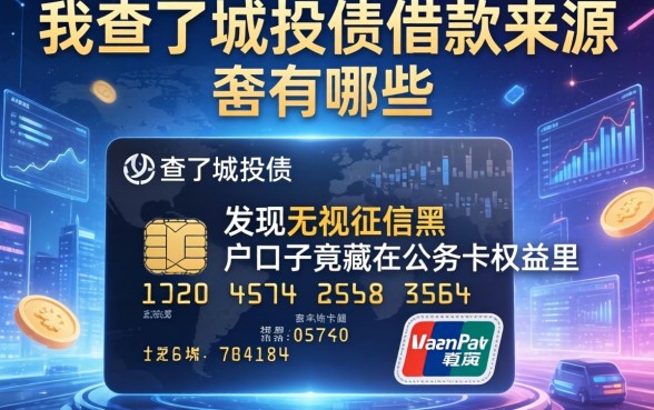 我查了城投债借款来源有哪些,发现无视征信黑户口子竟藏在公务卡权益里