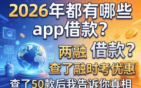 2026年都有哪些app借款的？查了50款后我告诉你真相