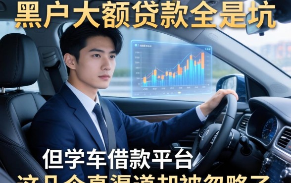我查遍全网发现黑户大额贷款全是坑,但学车借款平台这几个真渠道却被忽略了
