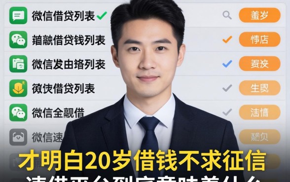 我翻遍了微信借贷列表，才明白20岁借钱不求征信速借平台到底意味着什么