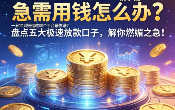 急需用钱怎么办？一分钟到账借款哪个平台最靠谱？盘点五大极速放款口子，解你燃眉之急！