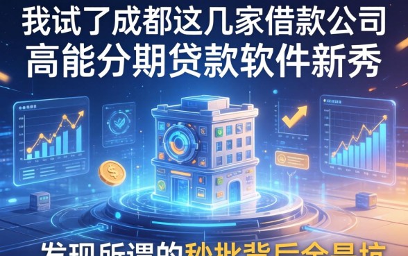 我试了成都这几家借款公司和高能分期贷款软件新秀，发现所谓的秒批背后全是坑