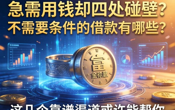 急需用钱却四处碰壁？不需要条件的借款有哪些？这几个靠谱渠道或许能帮你