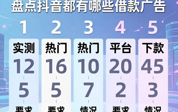盘点抖音都有哪些借款广告，实测五个热门平台额度与下款情况