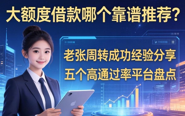 大额度借款哪个靠谱推荐？老张周转成功经验分享及五个高通过率平台盘点
