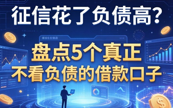 征信花了负债高？盘点5个真正不看负债的借款口子