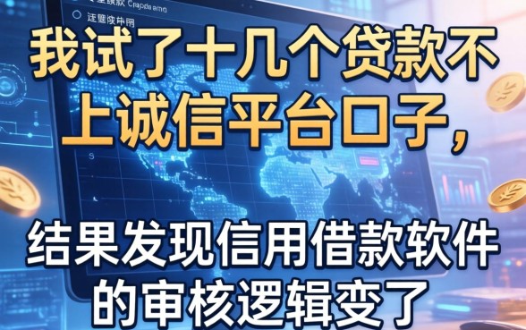 我试了十几个贷款不上诚信平台的口子，结果发现信用借款软件的审核逻辑变了