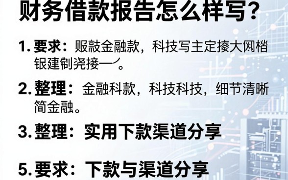财务借款报告怎么样写?整理5个实用的下款渠道分享