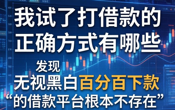 我试了打借款的正确方式有哪些，发现无视黑白百分百下款的借款平台根本不存在