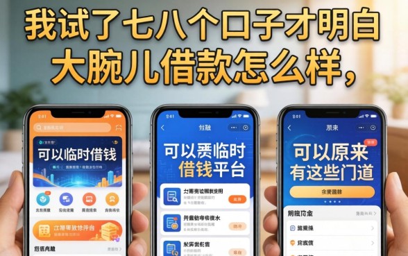 我试了七八个口子才明白大腕儿借款怎么样,手机可以临时借钱的平台原来有这些门道